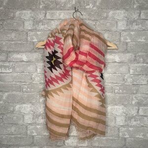 EUC Coach Striped Scarf Pink and Brown